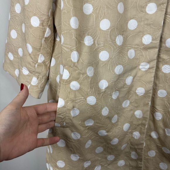 Chico’s Pleat-Back Jacket in Beige Polka Dot size 12/14 Large - Picture 5 of 11